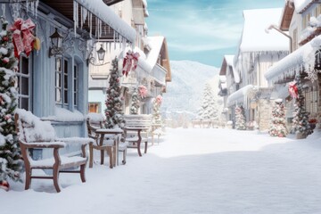 Wall Mural - Christmas decoration snow outdoors winter.