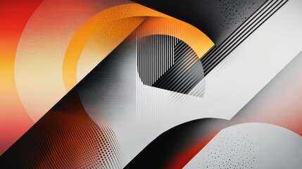Poster - Abstract Geometric Composition with Bold Colors and Lines