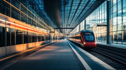 Aufkleber - Modern Train Station with Glass Architecture