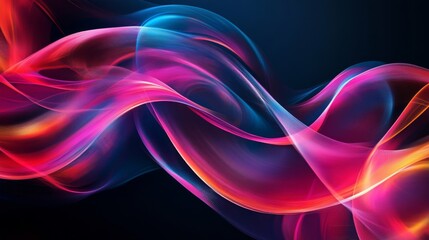 Poster - Colorful Abstract Waves with Light Effects