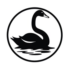 Sticker - Swan logo icon animal goose bird.