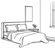 © pylypchuk25 - Bedroom interior sketch. Hand drawn furniture