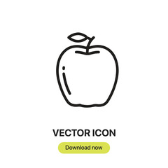 Fototapete - Apple icon vector. Linear-style sign for mobile concept and web design. Apple symbol illustration. Pixel vector graphics - Vector.