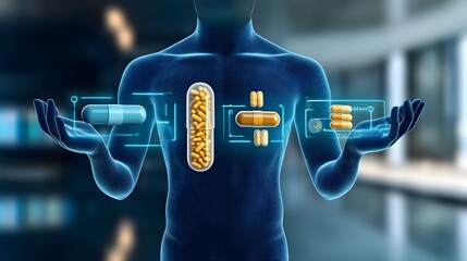 Vitamin Molecules Interacting with Gut Receptors in Detailed Anatomical