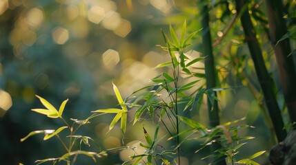 Poster - Sunlight Through Bamboo