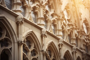 Wall Mural - Gothic facade architecture building spirituality.