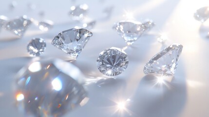 Aufkleber - Sparkling Diamonds on a Reflective Surface