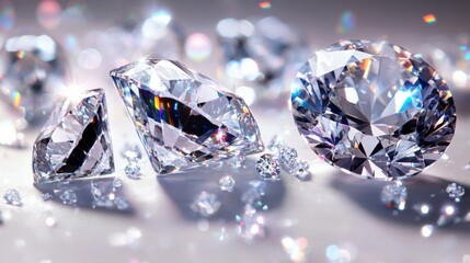 Aufkleber - Sparkling Diamonds on a Soft Background
