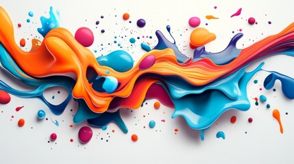 Leinwandbilder - Vibrant Flow of Colorful Paint Swirls and Drops