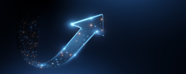 Wall Mural - digital arrow symbolizing business growth and success