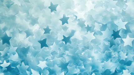 Sticker - A dreamy background of translucent blue stars scattered across a soft gradient.