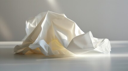 Poster - White Crumpled Paper with Light