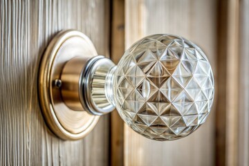Wall Mural - crystal door knob with geometric patterns and glass texture