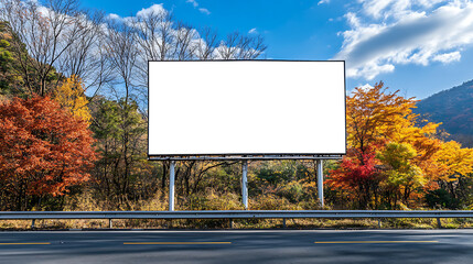 Wall Mural - a roadside billboard with a png cutout screen and transparent background, designed for easy customiz