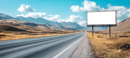Wall Mural - roadside advertisement billboard with a png cutout screen, featuring a transparent background, perfe