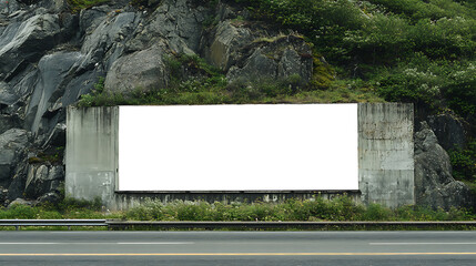 Wall Mural - blank png cutout screen on a roadside advertisement banner with a transparent backdrop, ideal for se