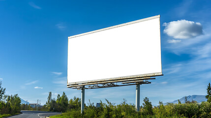 Wall Mural - blank png cutout screen on a roadside advertisement banner with a transparent backdrop, ideal for se