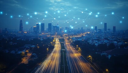 Leinwandbilder - An informative background on smart city technology, focusing on its impact on transportation, energy efficiency, and sustainable urban development