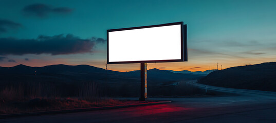 Wall Mural - roadside billboard with a png cutout screen and transparent background, perfect for overlaying digit