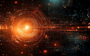 Aufkleber - Hightech stock image illustrating the evolution of cyber technology, featuring abstract designs and modern digital elements
