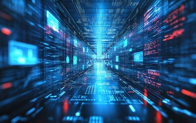 Aufkleber - Hightech stock image illustrating the evolution of cyber technology, featuring abstract designs and modern digital elements