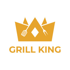 grill king flat minimalist logo design