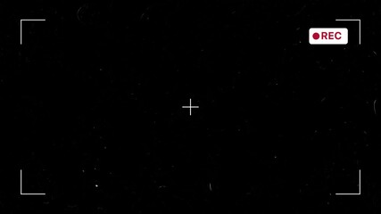 Rec video frame layout viewfinder with grain effect. Black background overlay.
