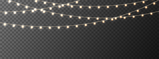 Wall Mural - the christmas garlands are available in a transparent vector background format. this set of christma