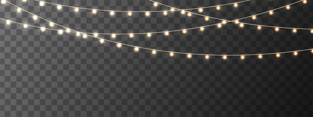 Wall Mural - the christmas garlands are available in a transparent vector background format. this set of christma