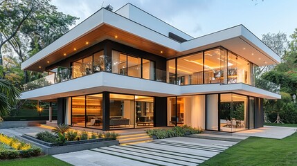 Leinwandbilder - Exterior, Modern Home Architecture.