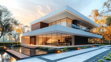 Poster - Exterior, Modern Home Architecture.