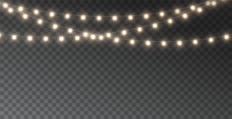 Wall Mural - the christmas garlands are available in a transparent vector background format. this set of christma