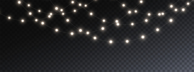 Wall Mural - the christmas garlands are available in a transparent vector background format. this set of christma