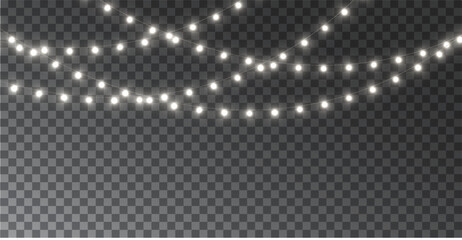 Wall Mural - the christmas garlands are available in a transparent vector background format. this set of christma