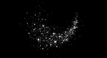 Wall Mural - White png dust light. Christmas background of shining dust Christmas glowing light bokeh confetti and spark overlay texture for your design.	
