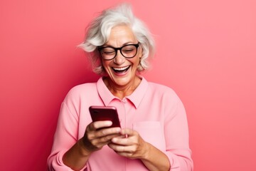 Poster - Smartphone laughing glasses smiling.