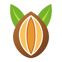 almond logo Vector art illustration
