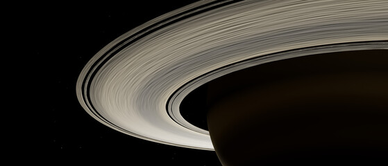 A close up of a planet saturn with a dark background