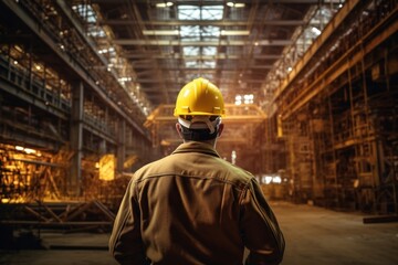 Canvas Print - Factory architecture working hardhat.