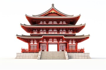 Sticker - Japanese temple architecture building.