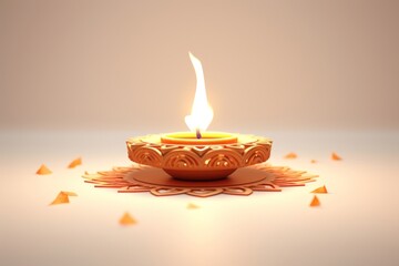 Canvas Print - Diwali candle illuminated celebration.