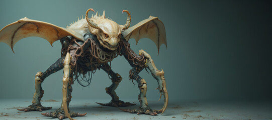 Wall Mural - a strange creature with horns is shown in this image.