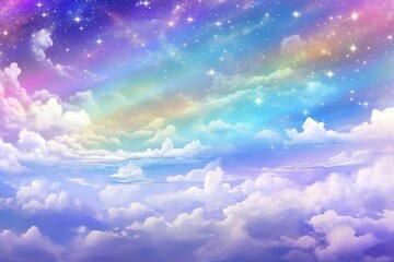 Wall Mural - Holographic sky background rainbow backgrounds landscape.