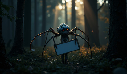 Wall Mural - a spider figure with a sign that says  spider  on it.