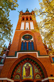 Fototapeta Koty - Roman Catholic Church of the Sacred Heart of Jesus Christ, Olsztyn, Poland