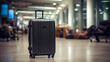 © Hana-AI  - suitcase ready for take-off at the terminal of air port. Lone Traveler