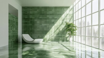 Poster - Modern Minimalist Interior with Green Aesthetic