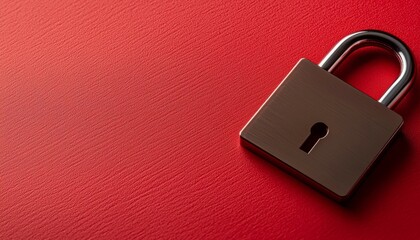 Description
A close-up image of a brown padlock on a textured red background, symbolizing security and protection.