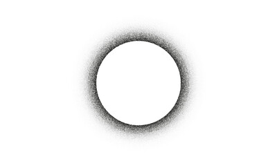 Aufkleber - Dot texture round border. Stippled grain texture. Vector noise gradient circle frame isolated on transparent background