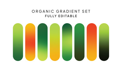 Set of Organic Gradients Background, Abstract Organic Green Gradient Collection Bundle Vector Set